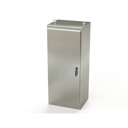 Saginaw Control & Engineering 1/4 Turn Latch, 3 Point Latch with Padlock/Keylock Handle Electrical Enclosures, 72 in H, 24 in D SCE-72EL3024SS6FS